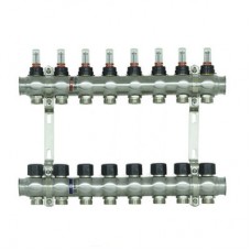 Колекторний блок з витратомірами Raftec STEEL 1"х8 RC03-08